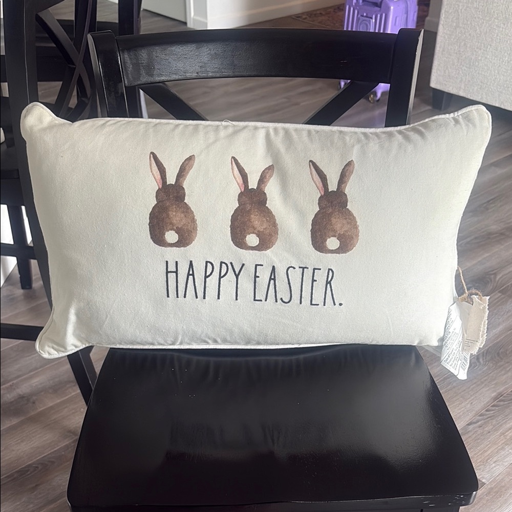Rae Dunn Cream and Brown Holiday Pillows Easter Collection